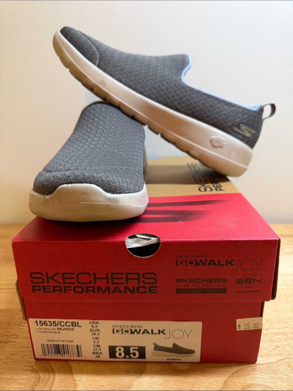 Skechers GOwalk Joy Slip-On Sneakers - Charcoal Gray